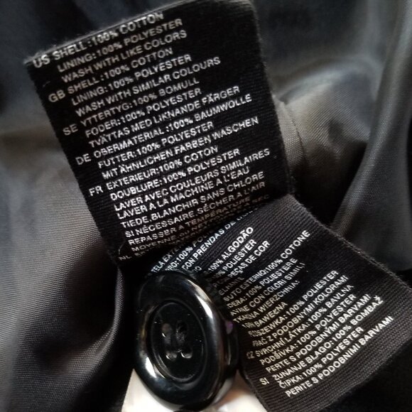 H&M Divided Black Swing Coat Woven Peacoat Small - Picture 2 of 3